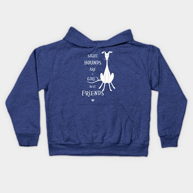 Sighthounds Are a Girl s Best Friend Kids Hoodie by Windhundart